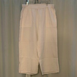 Caslon Women’s White Textured Casual Resortwear summer Pants, size XL